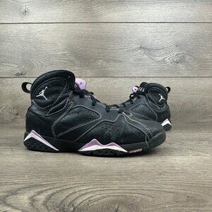 Nike Air Jordan 7 Retro Basketball Shoes Boys 3Y Black Grape Sneakers DV2257-055